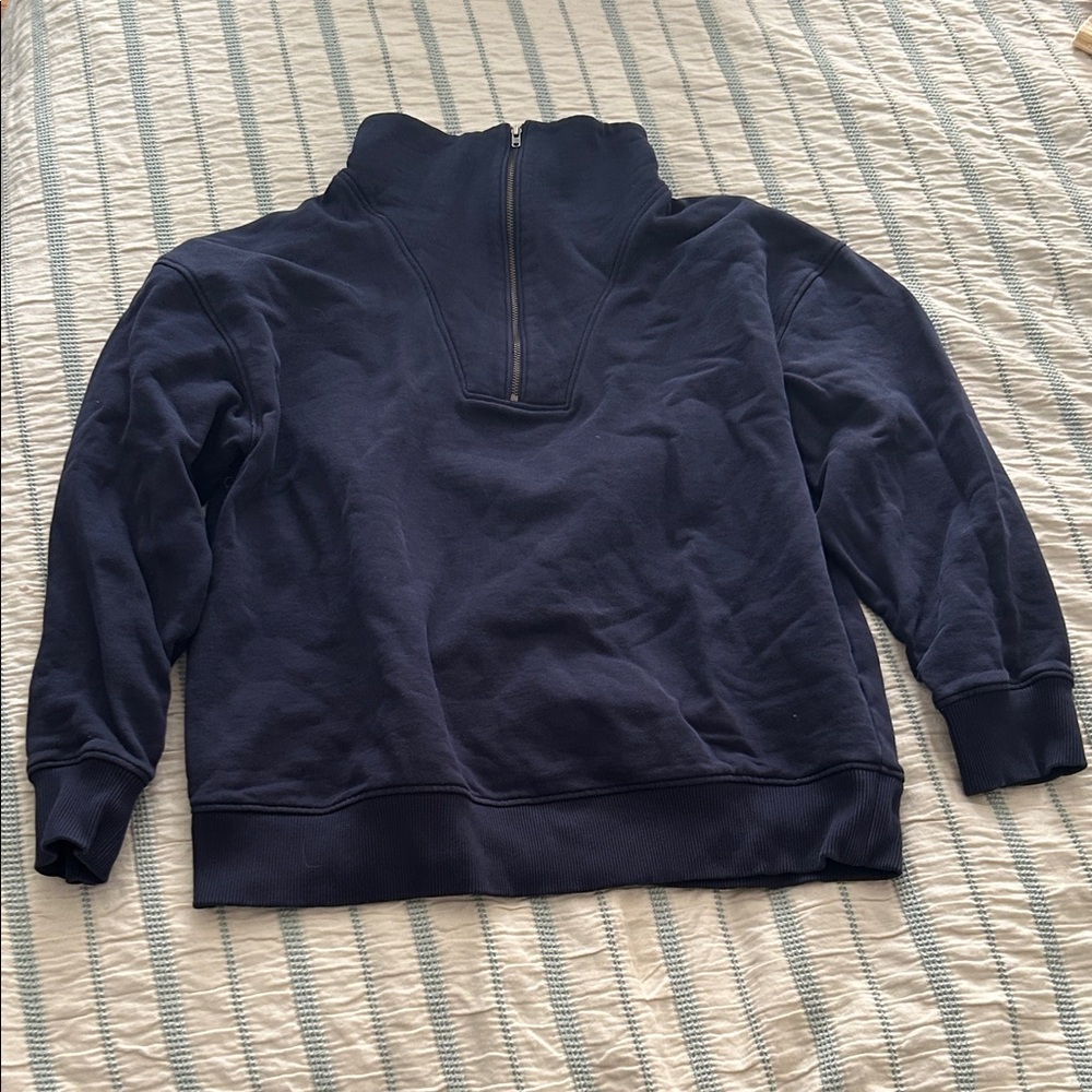 Women’s Classic Navy Zip-Up Sweater